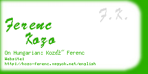 ferenc kozo business card